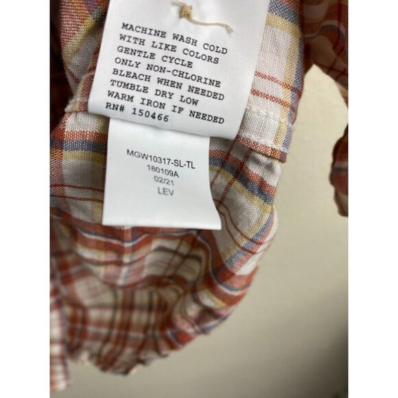 ALESBURY Linen Blend Short sleeve button up Shirt Men Size Large Pockets Western - Picture 4 of 12